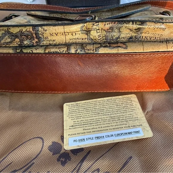 Patricia Nash Tan Map Print Crossbody Bag - Picture 6 of 6